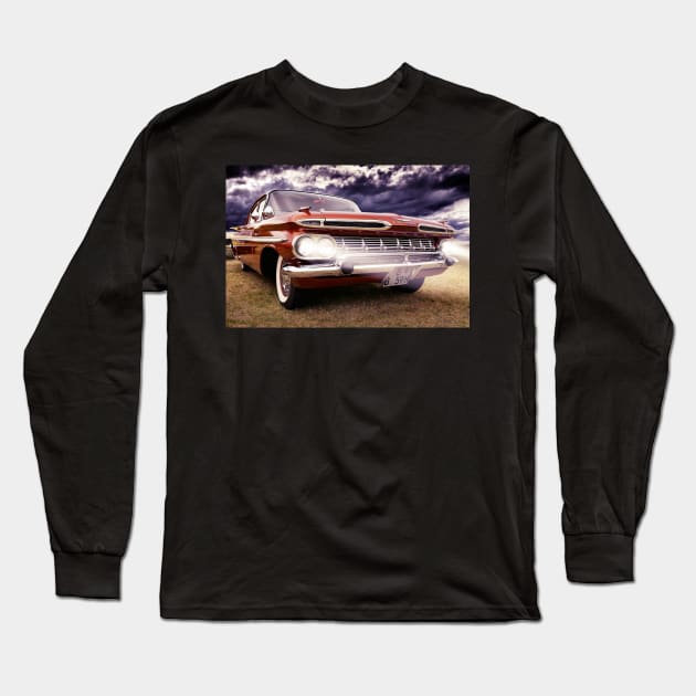 1959 Chevrolet Impala Long Sleeve T-Shirt by hottehue